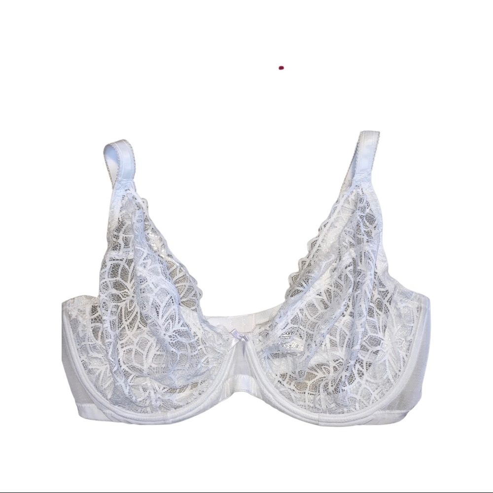 Glamorise Floral Lace Plunge UnPadded Bridal Bra